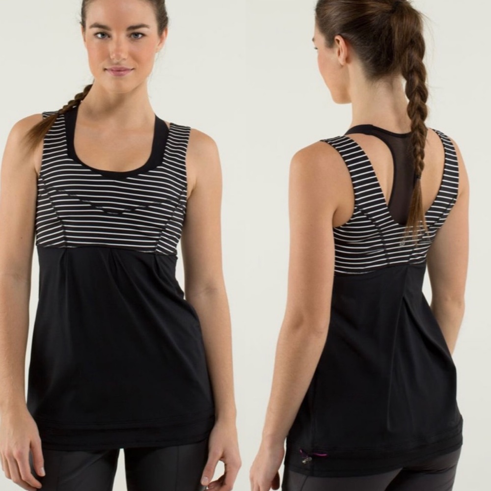 Lululemon tame me tank parallel stripe black - Picture 1 of 4